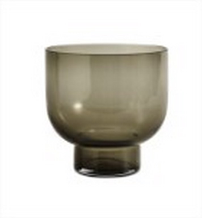 [Lucid] Jarrón de vidrio Lucid, gris oscuro. A20xØ20cm.