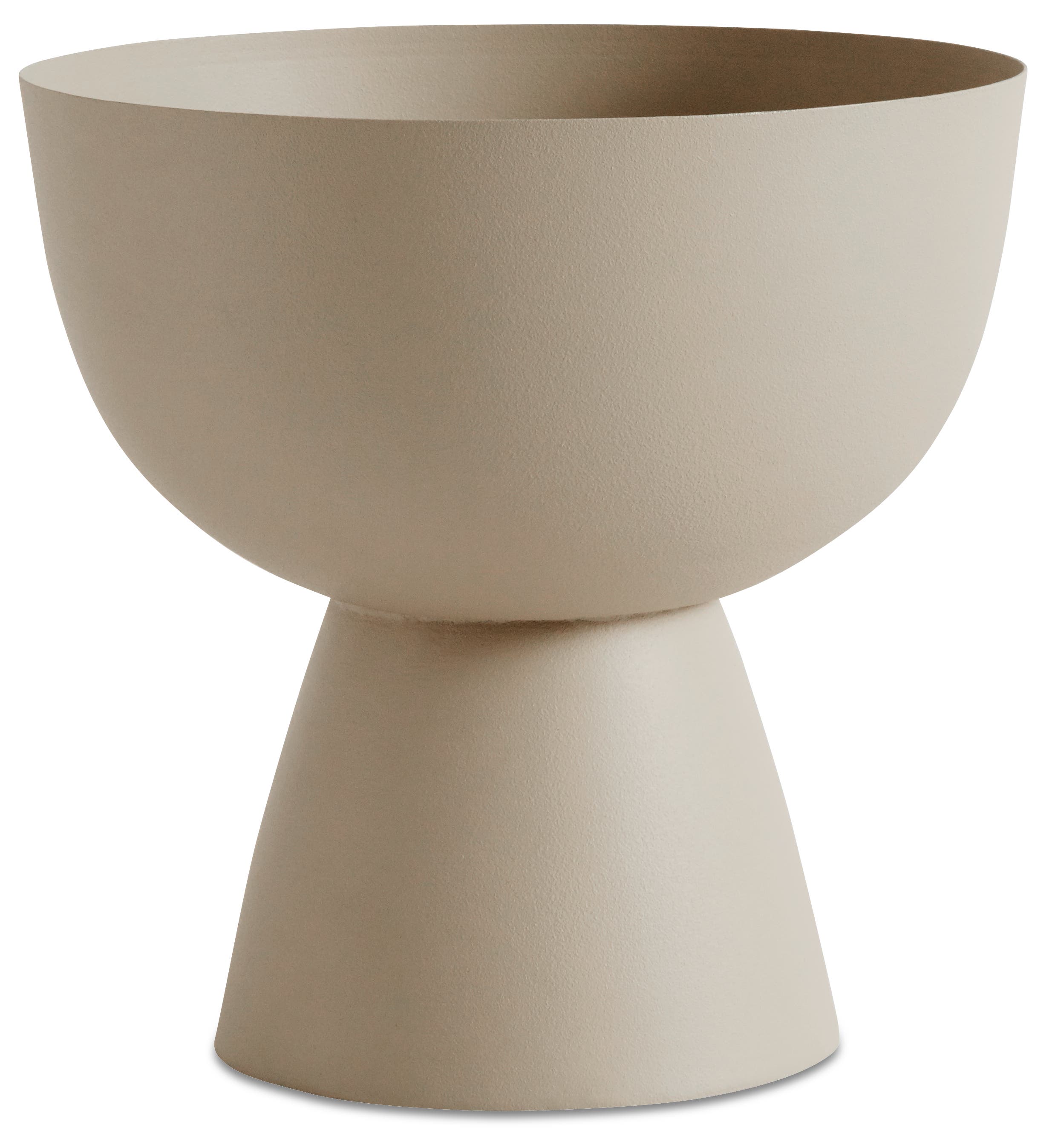 [Luna] Luna metal jarrón, gris cálido. A21½xØ21½cm.