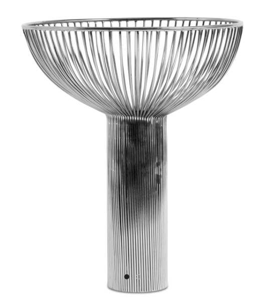 [Line] Jarrón Line, plateado. A30xØ25cm.