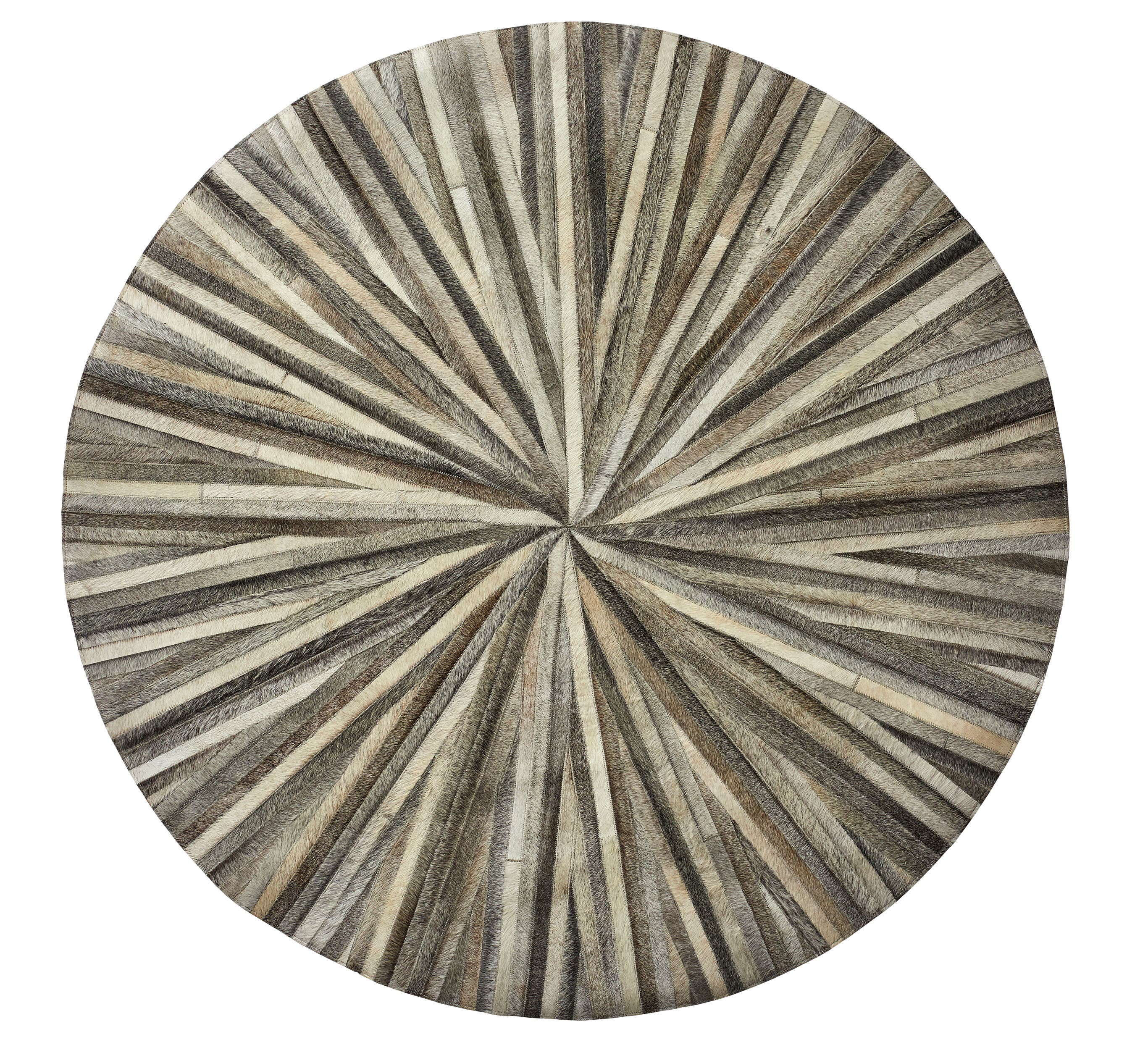 [Dimas] Alfombra Dimas, piel de vaca gris. Ø150cm.