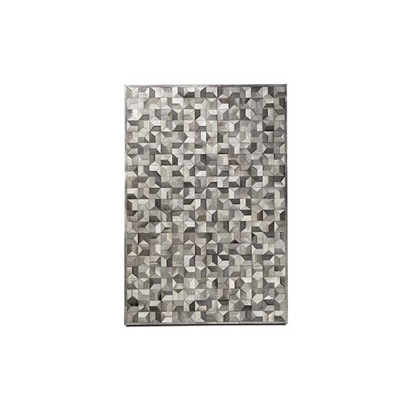 [Quarter] Alfombra Quarter, piel de vaca gris. L200xL300cm.