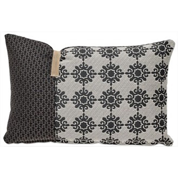 [Embroidered] cojín Embroidered, en negro/blanco. L40xL59cm.