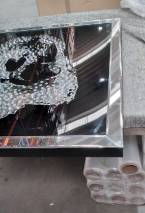 [S_36793_001] Cuadro Mirror Cráneo 100x100cm