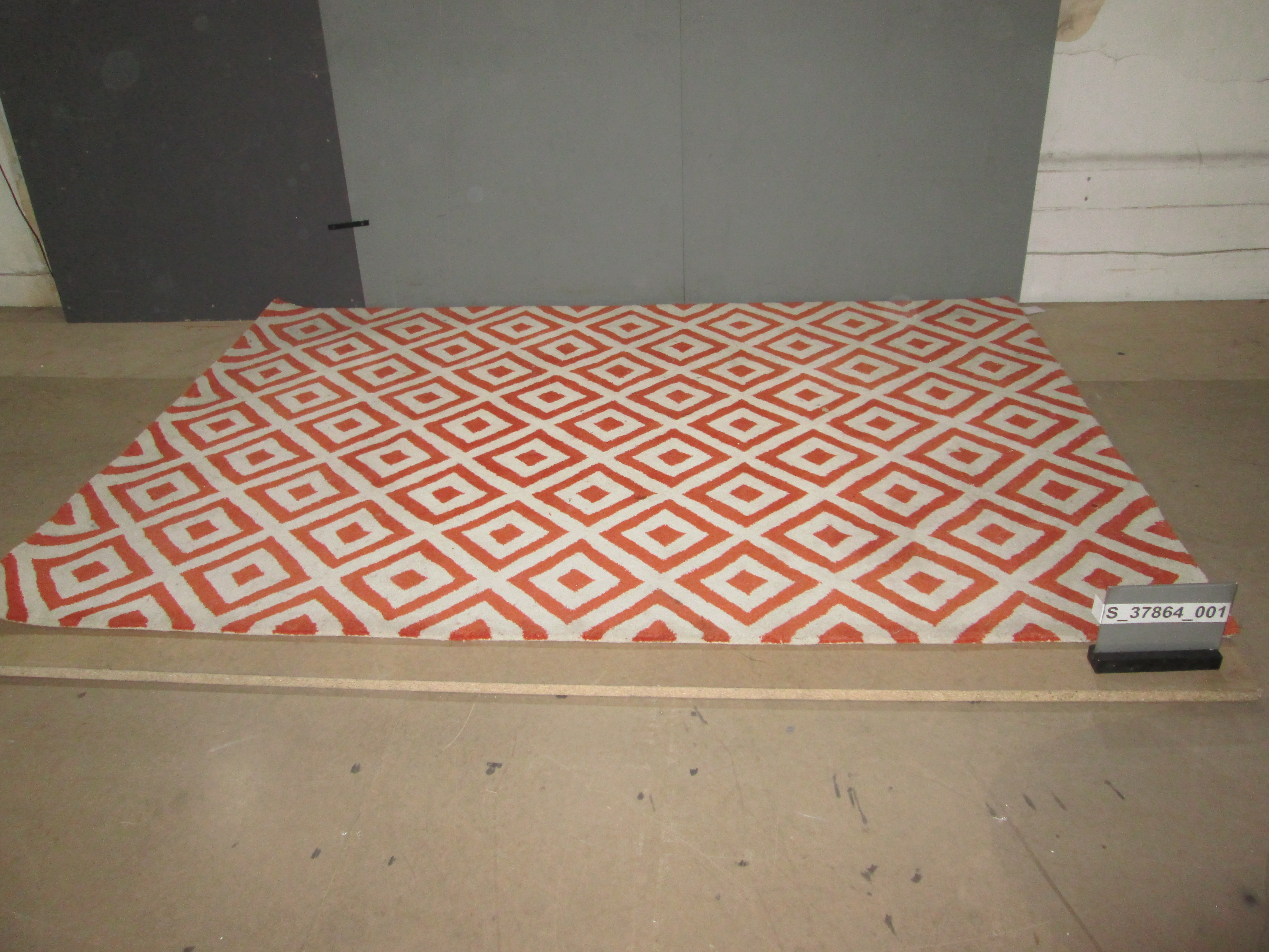[S_37864_001] Alfombra Rhomb naranja 170x240