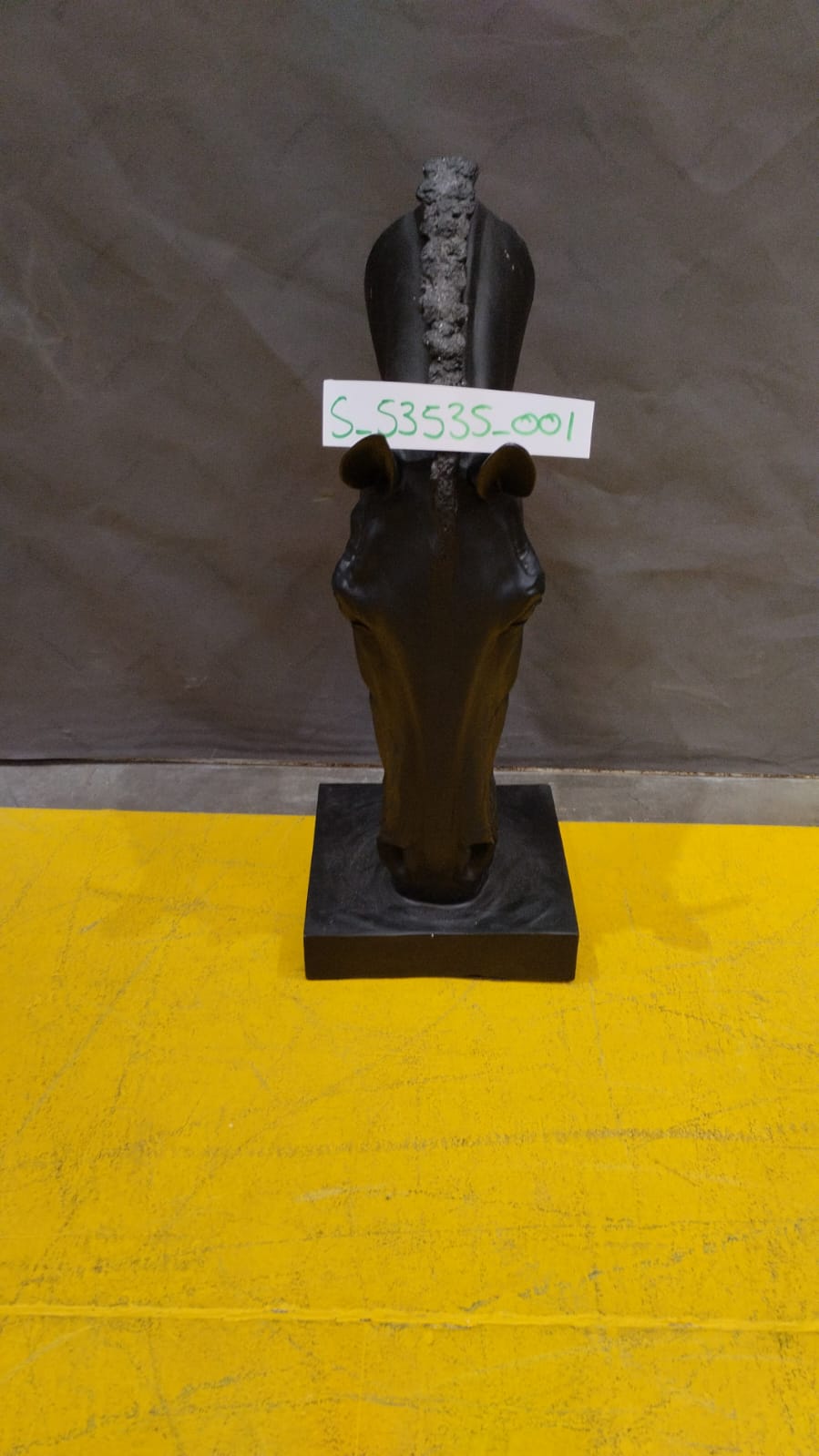[S_53535_001] Objeto deco Horse Face negro 72cm