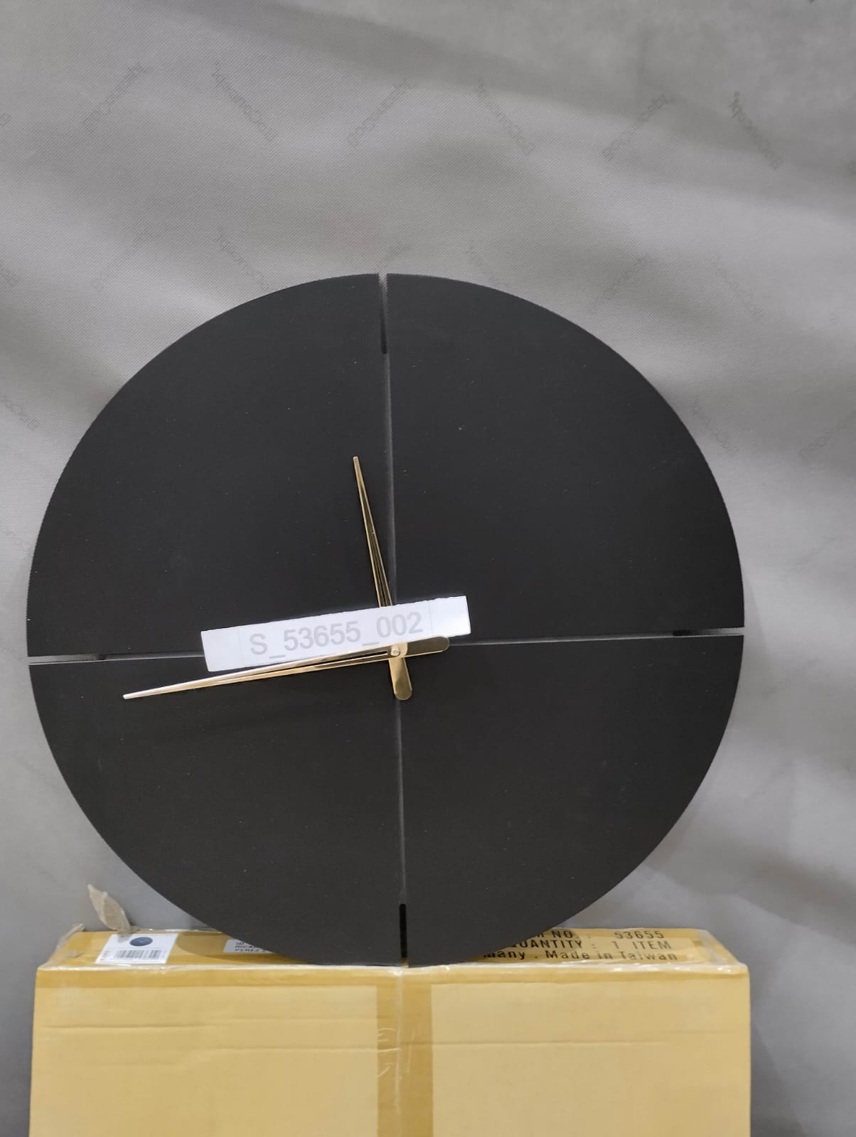 [S_53655_002] Reloj pared Andrea negro Ø60