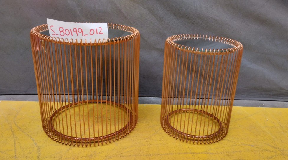 [S_80199_012] Mesa auxiliar Wire cobre (2/set) Ø44cm