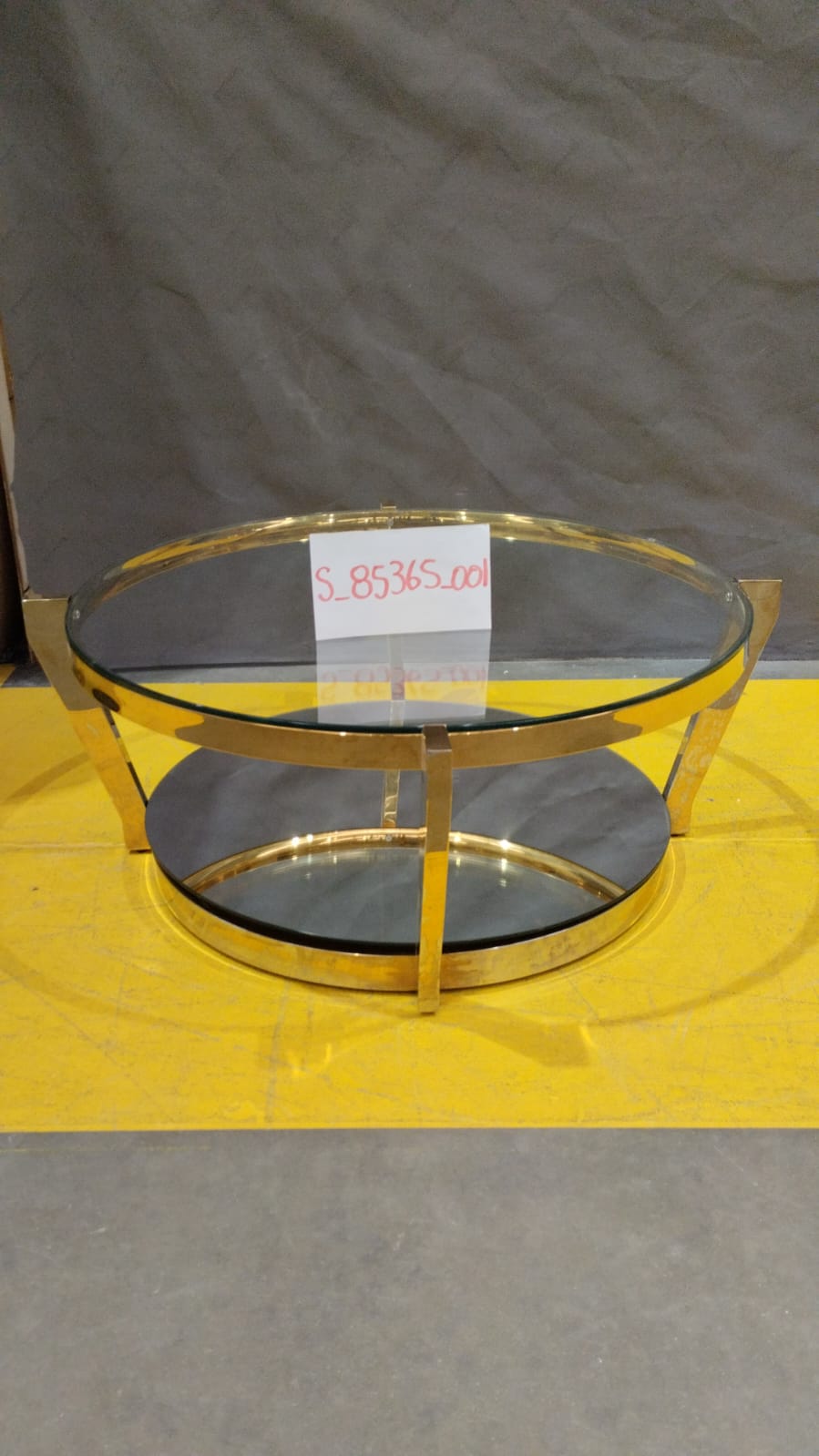 [S_85365_001] Mesa centro Monocolo oro Ø90