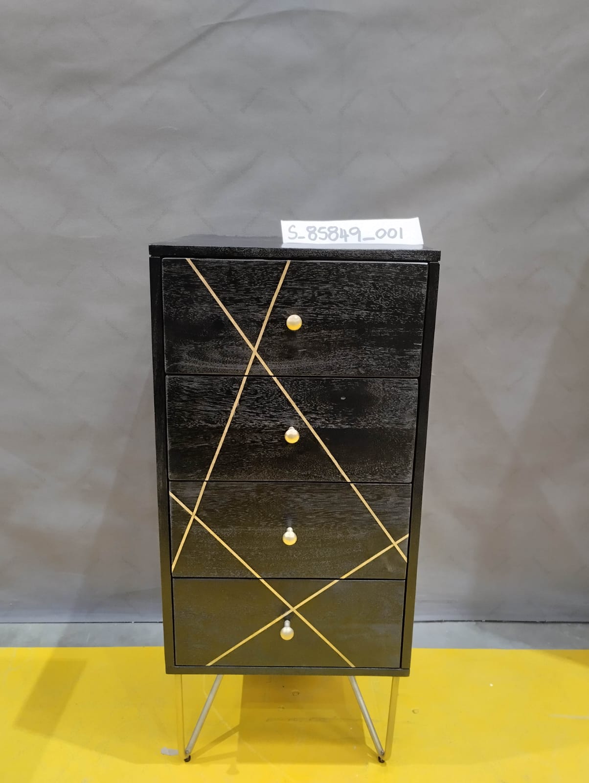 [S_85849_001] Cómoda Gold Vein 4 caj 40x88cm