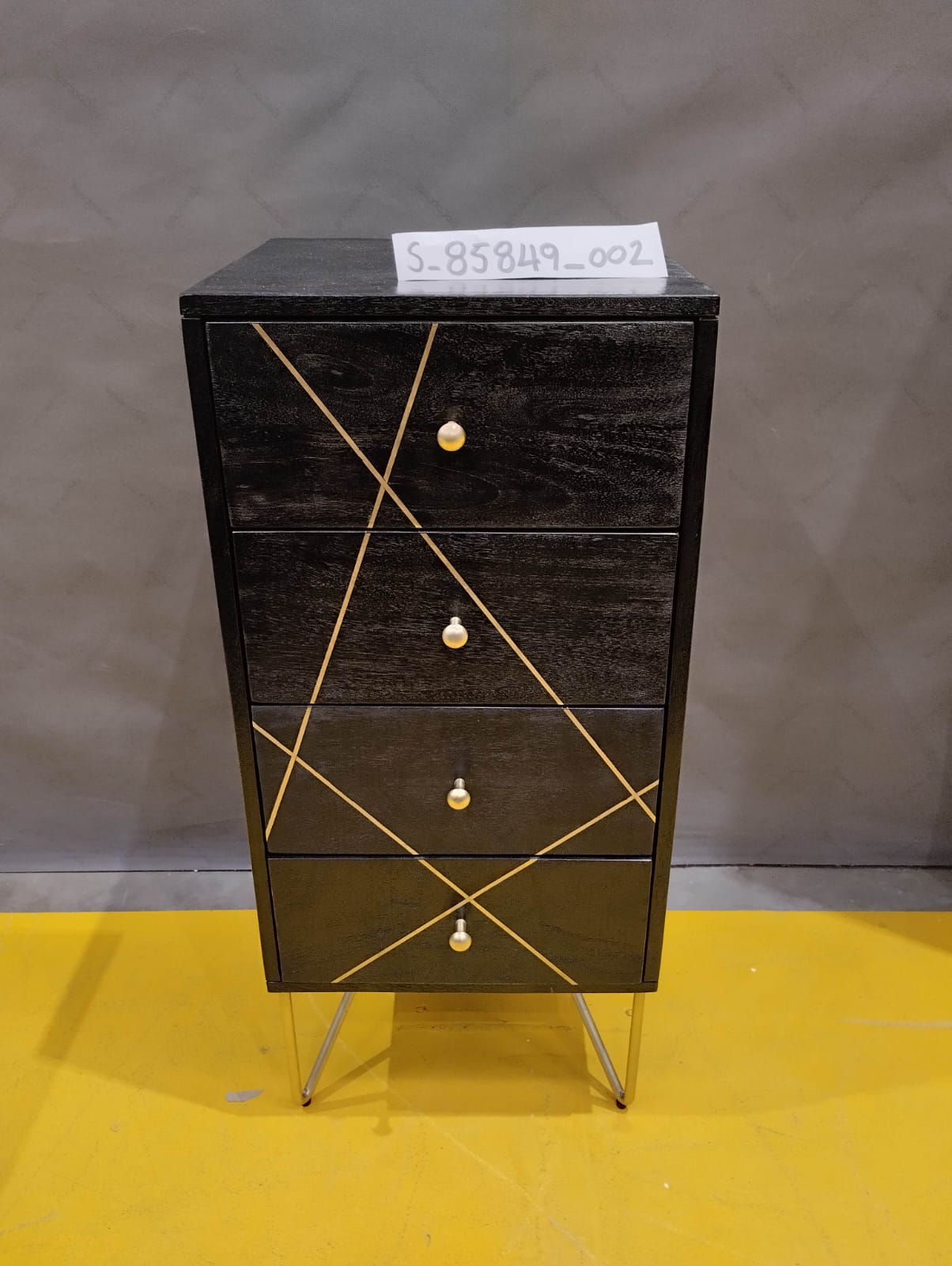 [S_85849_002] Cómoda Gold Vein 4 caj 40x88cm