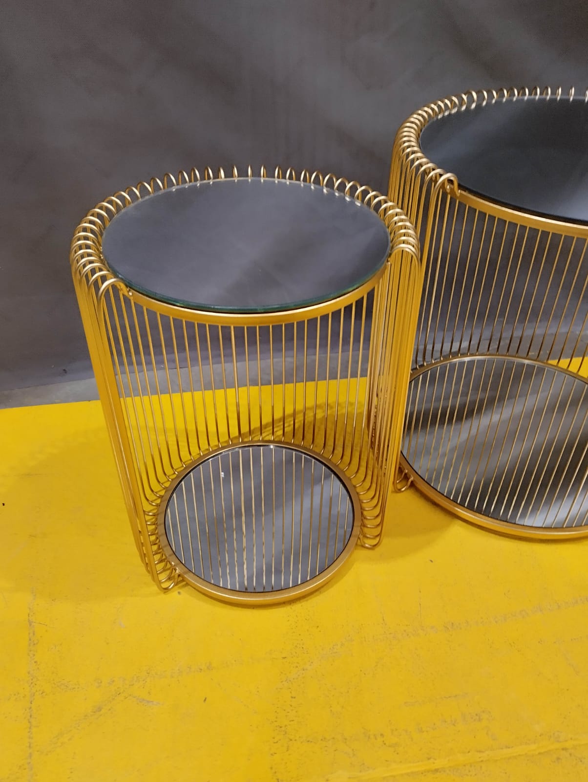 [S_87673_001] Mesa designar Alambre Doble laiton (2/Set)